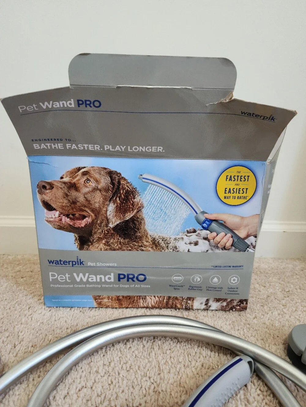 Waterpik Pet Wand Pro Dog Shower Attachment for Fast and Easy Dog Bathing